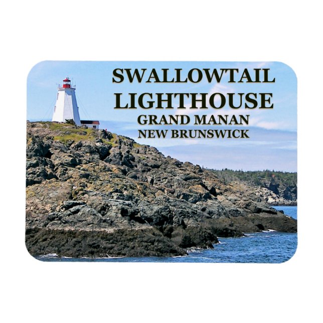 Imán Faro de cola Swallowtail Grand Manan N.B. Magnet (Horizontal)