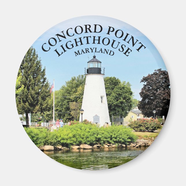 Imán Faro de Concord Point, Maryland Round Magnet (Frente)