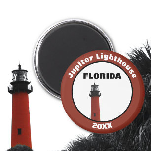 Imán Faro de Jupiter Florida Rojo Fotográfico