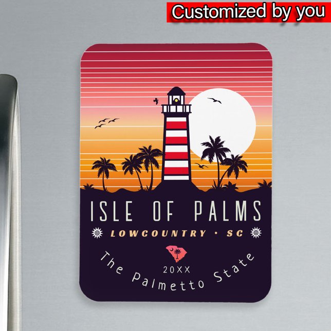Imán Faro de la Isla de las Palmas SC Retro Sunset Souv (Subido por el creador)