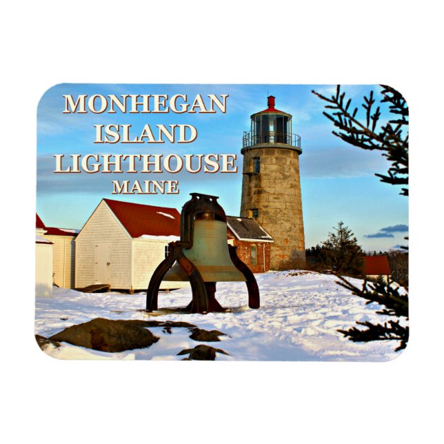 Imán Faro de la isla de Monhegan, Maine (Horizontal)