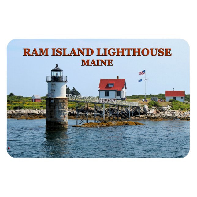 Imán Faro de la isla de Ram, Maine Flexi Magnet (Horizontal)
