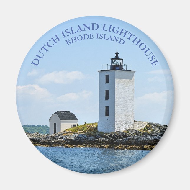Imán Faro de la isla holandesa, Rhode Island Round Magn (Frente)