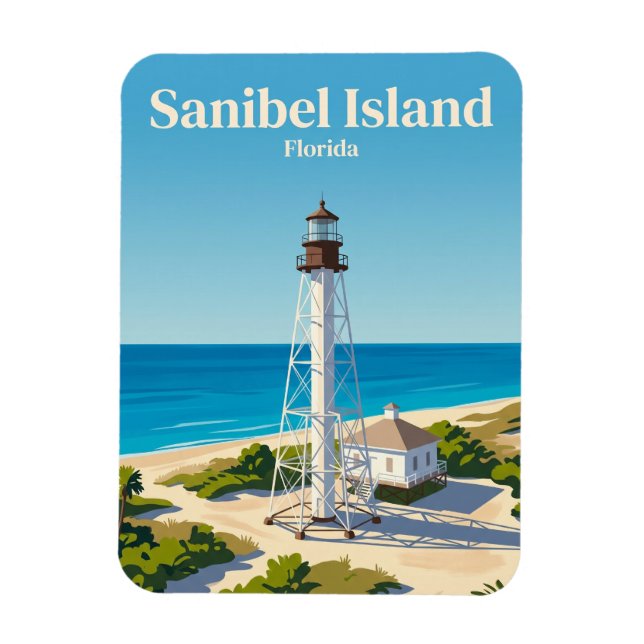 Imán Faro de la Isla Sanibel USA (Vertical)