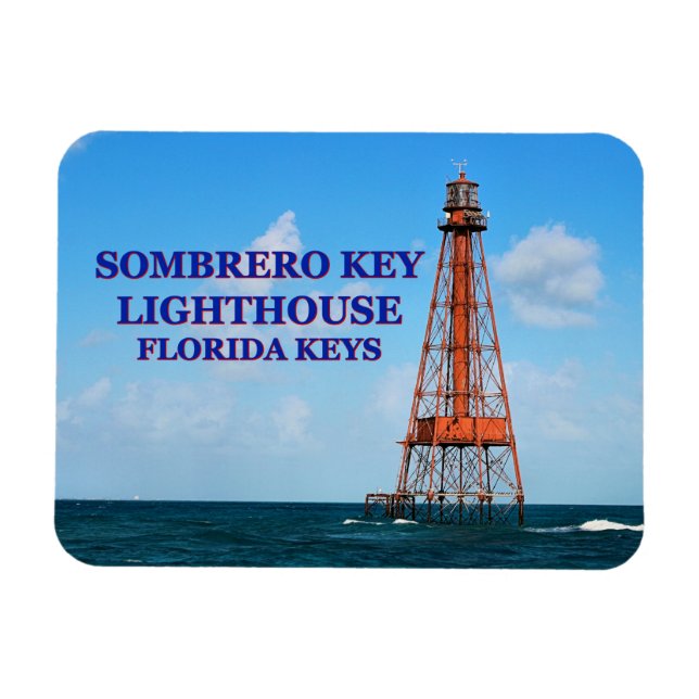 Imán Faro de la llave Sombrero, Cayos de Florida (Horizontal)