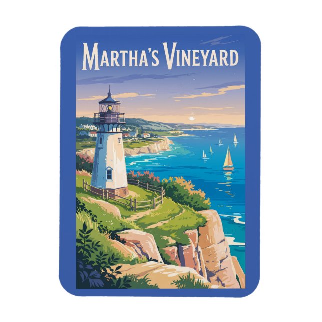 Imán Faro de Martha's Vineyard Massachusetts Viajes (Vertical)