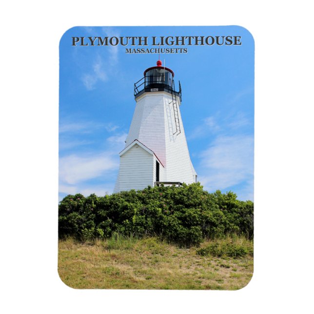 Imán Faro de Plymouth, "el Gurnet" Massachusetts (Vertical)