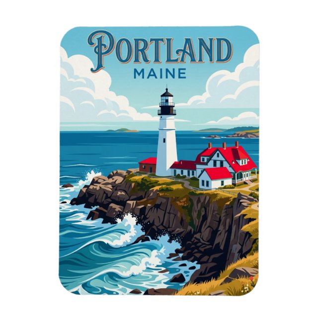 Imán Faro de Portland Head EE. UU. (Vertical)