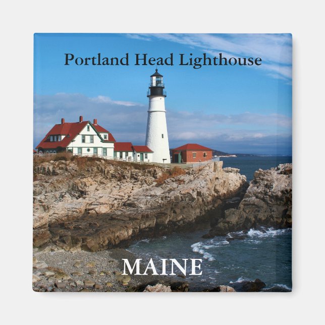 Imán Faro de Portland Head, Magnet Maine (Frente)