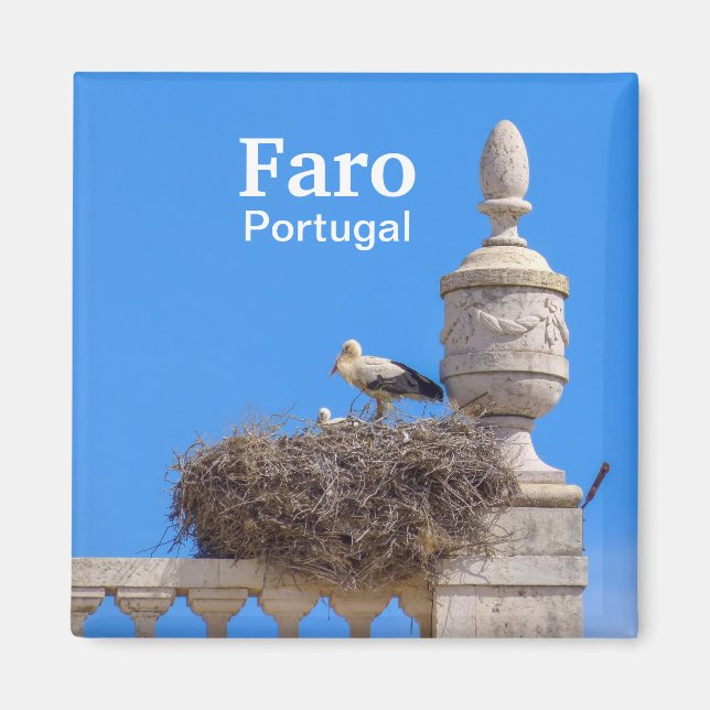 Imán Faro de Portugal en el recuerdo del Algarve (Frente)