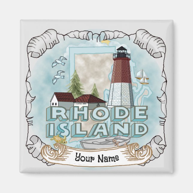 Imán Faro de Rhode Island (Frente)