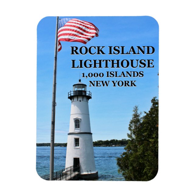 Imán Faro de Rock Island, Nueva York Flex Magnet (Vertical)