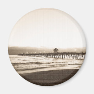 Imán faro de San Clemente playa California foto vintage