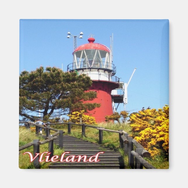 Imán faro de zNL021 VLIELAND, Islas Frisas Holandesas, (Frente)
