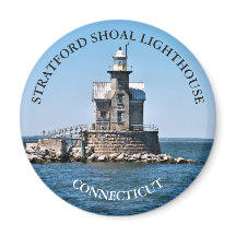 Faro del atolón de Stratford CT Round Magnet
