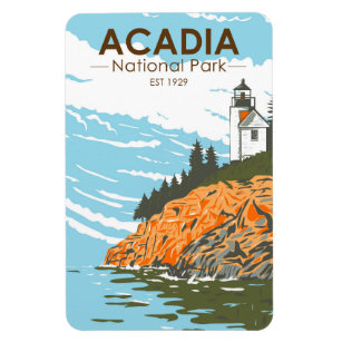 Imán Faro del puerto del bar del parque nacional Acadia