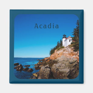 Imán Faro del puerto del Parque Nacional Acadia Maine B