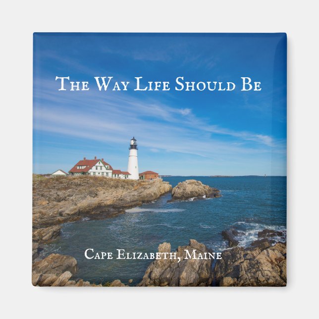 Imán Faro en Cape Elizabeth, Magnet Maine (Frente)