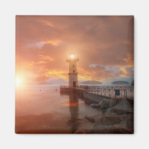 Imán Faro en la puesta del sol