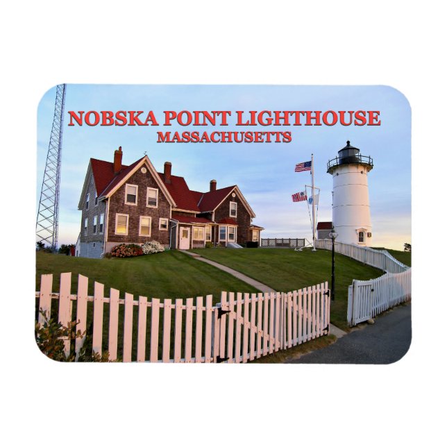 Imán Faro Nobska Point Massachusetts Photo Magnet (Horizontal)