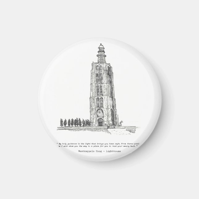 Imán Faro Westkapelle Hoog Países Bajos (Frente)