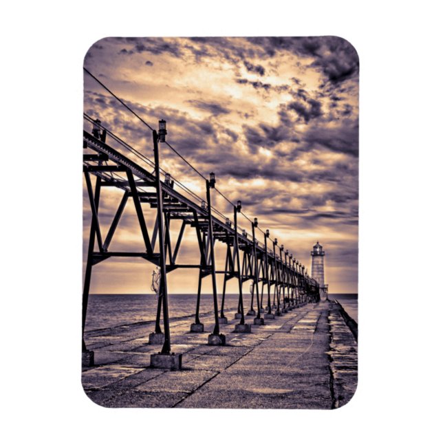 Imán Faro y muelle Grand Haven (Vertical)