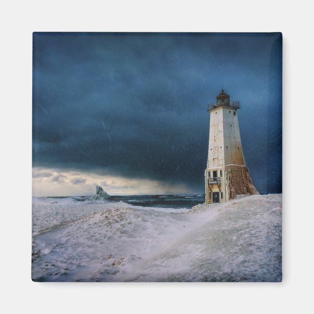 Imán Faros | Faro Frankfort Lago Michigan (Frente)