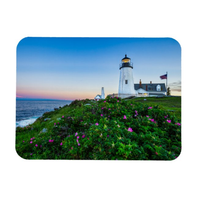 Imán Faros | Point Lighthouse Bristol Maine (Horizontal)