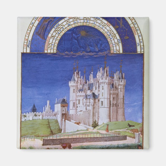 Imán Fascimile de septiembre: cosechando uvas (Frente)