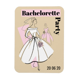Imán Fashion Bride Neutral Bachelorette Party flexible