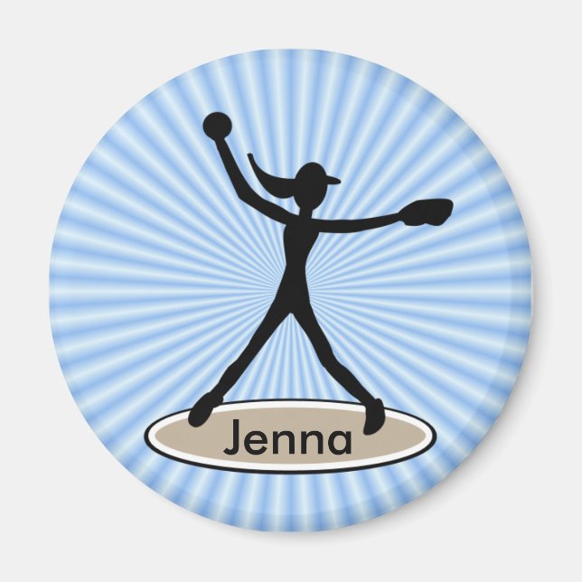 Imán Fastpitch Softball Pitcher Magnet (Frente)