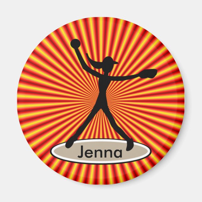Imán Fastpitch Softball Pitcher Magnet (Frente)
