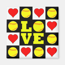 Fastpitch Softball Player LOVE Cute Decorativo