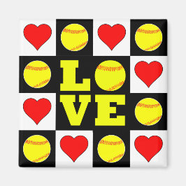 Imán Fastpitch Softball Player LOVE Cute Decorativo