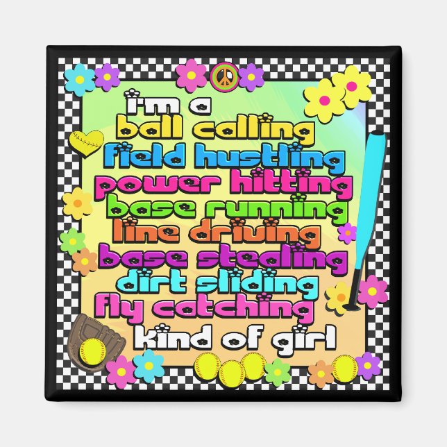 Imán Fastpitch Softball Players Magnet (Frente)