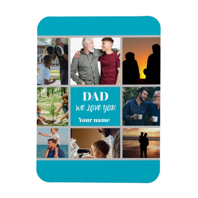 Imán Father’s Day Gift for Dad | Custom Photo & Name (Vertical)