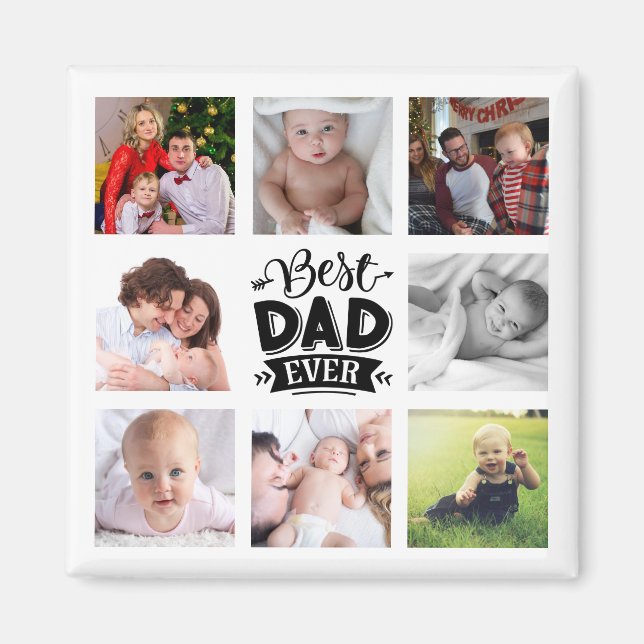 Imán Fathers Day Photo Collage Gift DAD (Frente)