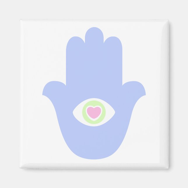 Imán Fatima Eye Heart Hamsa (Frente)