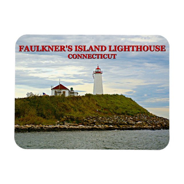 Imán Faulkners Island Lighthouse, Connecticut (Horizontal)