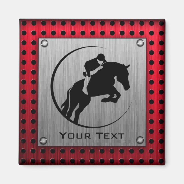 Imán Faux Brushed Aluminio Ecuestre. (Frente)