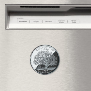 Imán Faux Connecticut State Quarter Charter Oak Tree