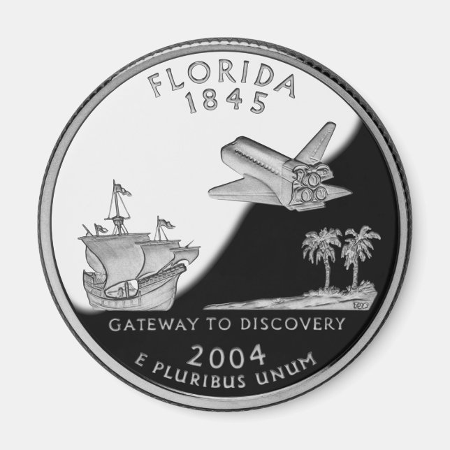 Imán Faux Florida State Quarter (Frente)