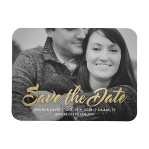 Imán Faux Gold Modern Save the Date Magnets