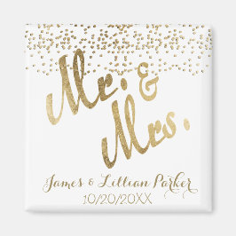 Imán Faux Gold Mr. y Sra. Monogram Boda
