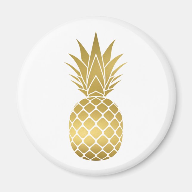 Imán Faux Gold Pineapple Magnet (Frente)
