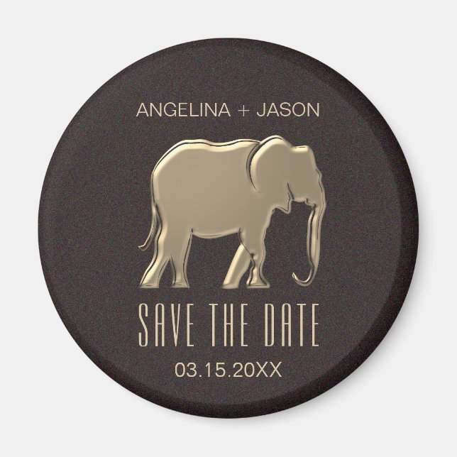 Imán Faux Gold Wedding Save The Date Invitation (Frente)