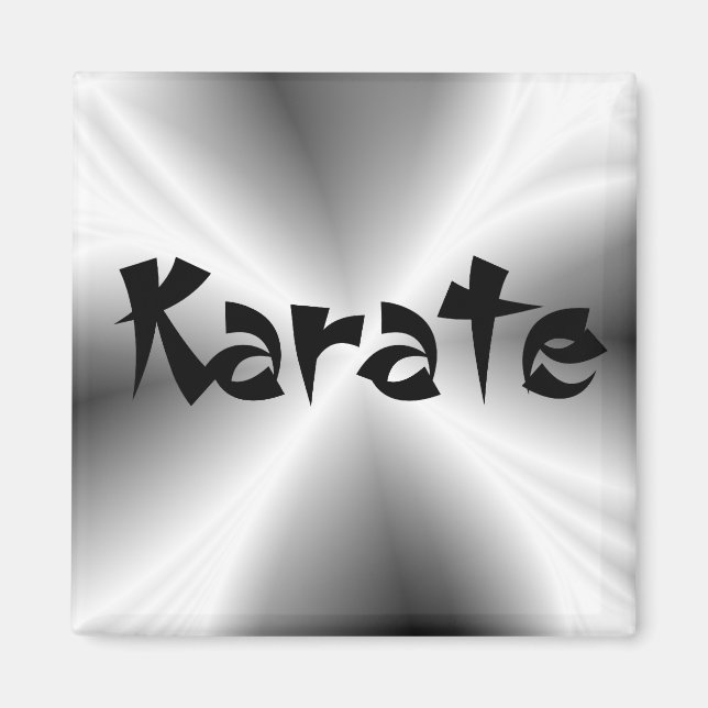 Imán Faux Silver Karate Square Magnet (Frente)