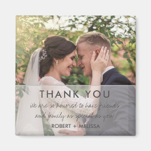 Imán Favor de agradecimiento de foto del día de la boda