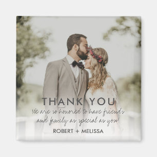 Imán Favor de agradecimiento de foto del día de la boda