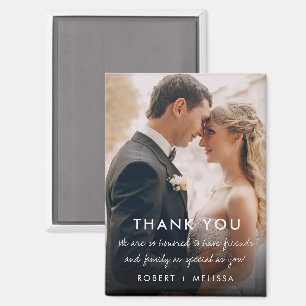 Imán Favor de agradecimiento de foto del día de la boda